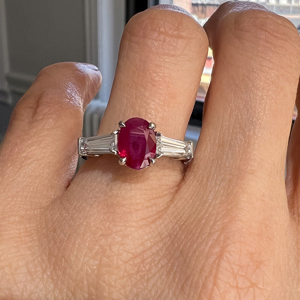 Burmese Ruby & Diamond Ring sold by Doyle and Doyle an antique and vintage jewelry boutique