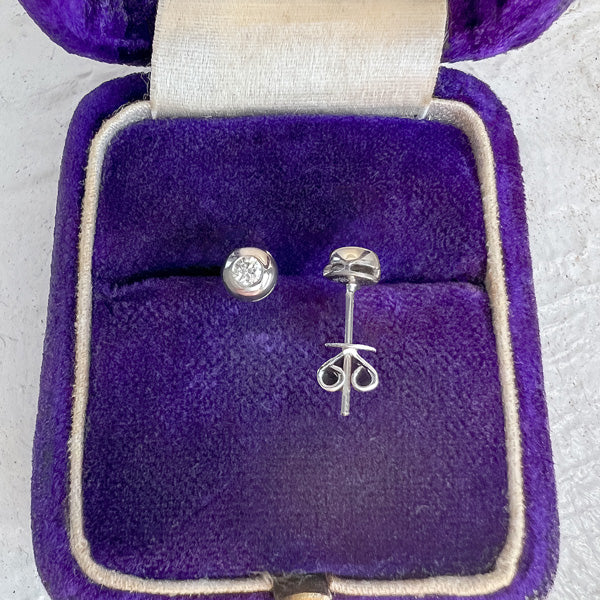 Bezel Set Diamond Stud Earrings, 0.10ctw. sold by Doyle and Doyle an antique and vintage jewelry boutique