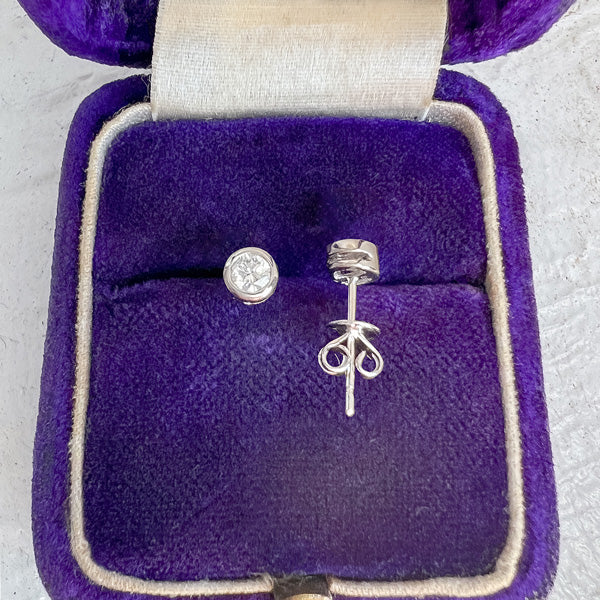 Bezel Set Diamond Stud Earrings, sold by Doyle & Doyle jewelry boutique