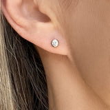 Bezel Set Diamond Stud Earrings, sold by Doyle & Doyle jewelry boutique