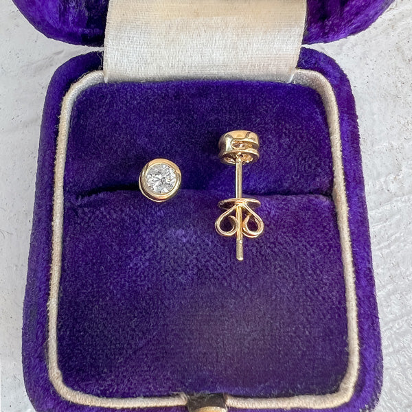 Bezel Set Diamond Stud Earrings, sold by Doyle & Doyle jewelry boutique