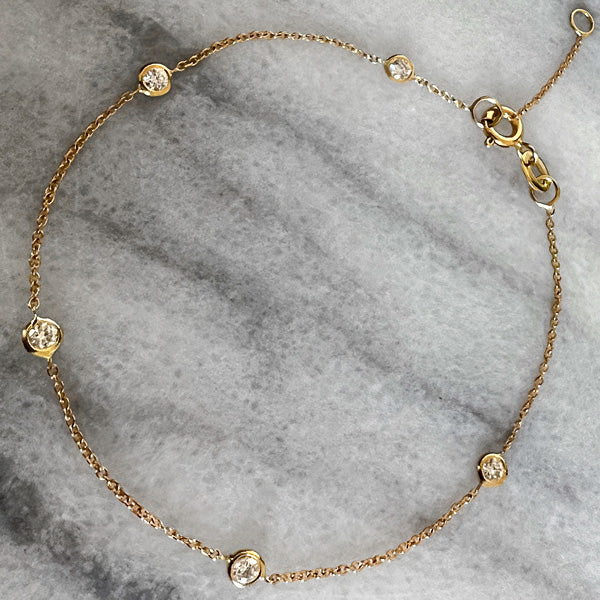 Bezel Set Diamond Bracelet sold by Doyle and Doyle an antique and vintage jewelry boutique