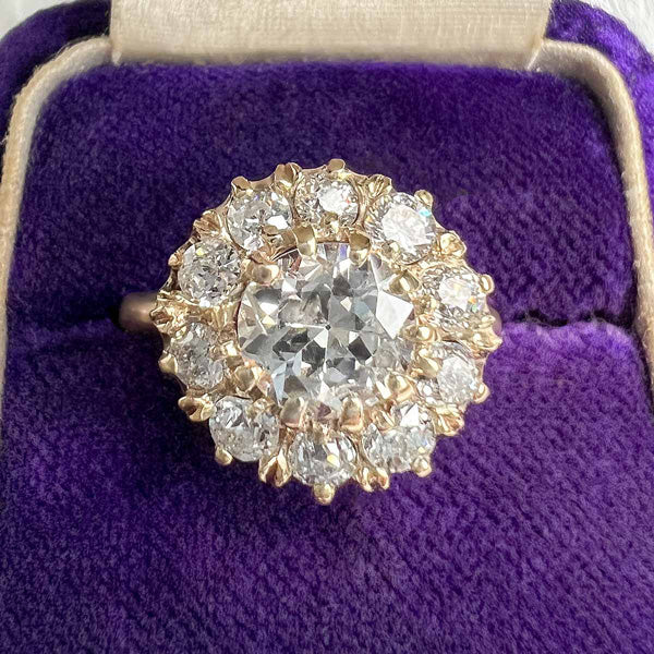 Antique Diamond Cluster Ring, Old Euro 1.08ct. sold by Doyle and Doyle an antique and vintage jewelry boutique