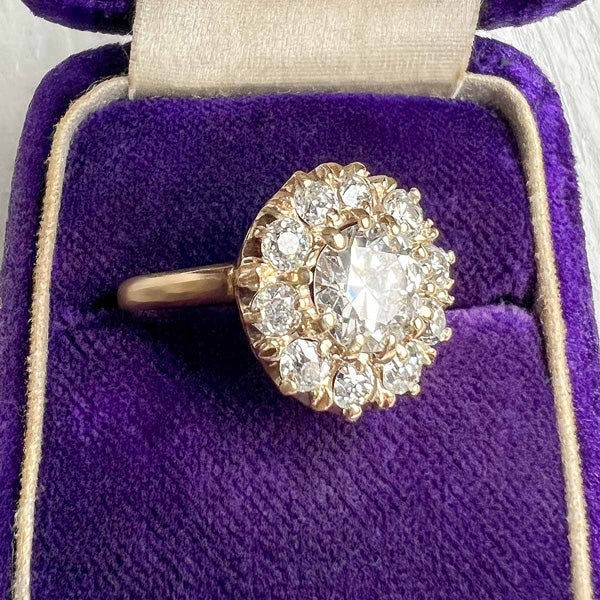 Antique Diamond Cluster Ring, Old Euro 1.08ct. sold by Doyle and Doyle an antique and vintage jewelry boutique