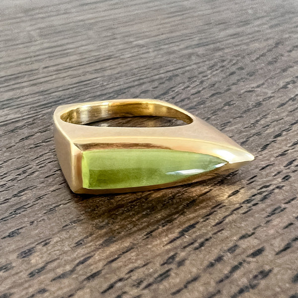 Estate Peridot Ring sold by Doyle and Doyle an antique and vintage jewelry boutique