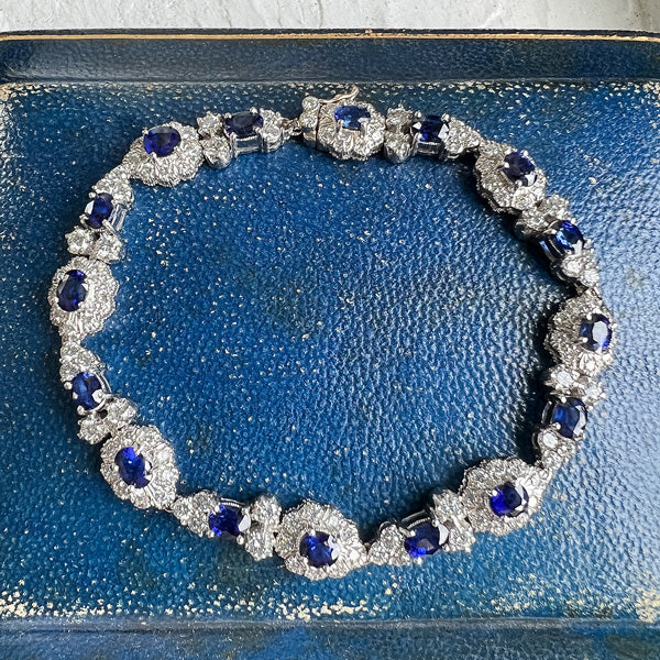 Estate Sapphire & Diamond Bracelet sold by Doyle and Doyle an antique and vintage jewelry boutique