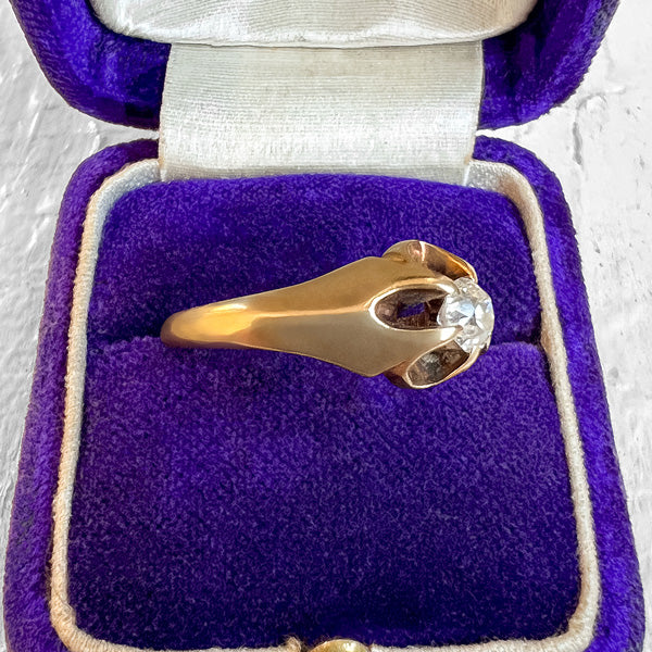 Victorian Belcher Set Diamond Ring, Old Euro 0.38ct. sold by Doyle and Doyle an antique and vintage jewelry boutique