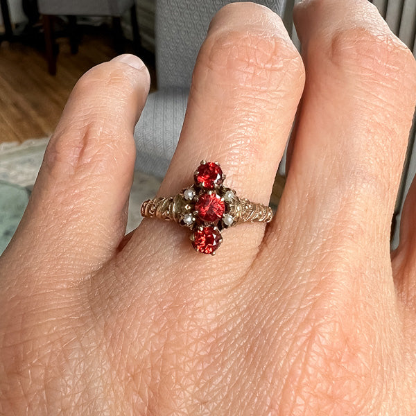 Antique Garnet Ring sold by Doyle and Doyle an antique and vintage jewelry boutique