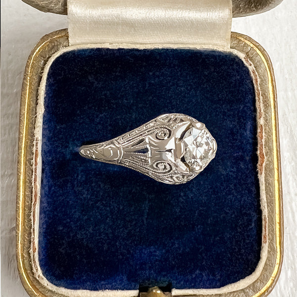 Vintage Filigree Diamond Engagement Ring, from Doyle & Doyle an antique and vintage jewelry boutique