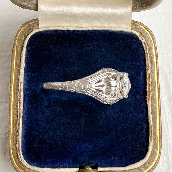 Vintage Filigree Diamond Engagement Ring, from Doyle & Doyle an antique and vintage jewelry boutique