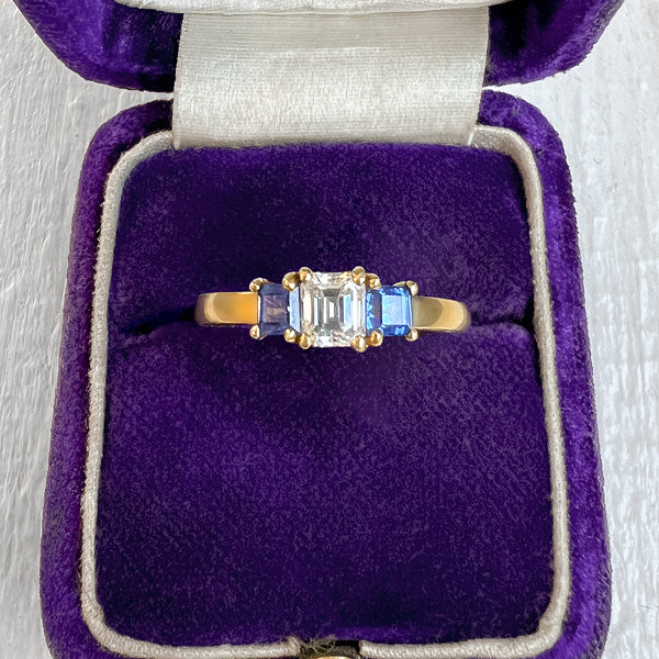 Julius Cohen Diamond & Sapphire Ring sold by Doyle and Doyle an antique and vintage jewelry boutique