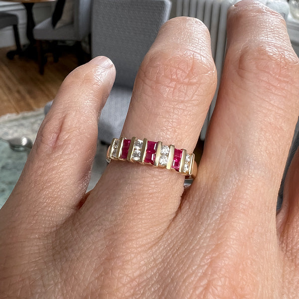 Ruby & Diamond Band sold by Doyle and Doyle an antique and vintage jewelry boutique