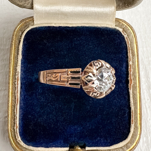 Vintage Engagement Ring, Circular 0.71ct. sold by Doyle and Doyle an antique and vintage jewelry boutique