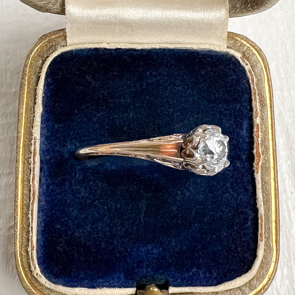 Vintage Engagement Ring, Old Euro 0.58ct. sold by Doyle and Doyle an antique and vintage jewelry boutique