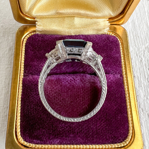 Art Deco Sapphire & Diamond Ring sold by Doyle and Doyle an antique and vintage jewelry boutique