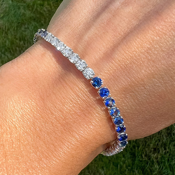 Sapphire & Diamond Bracelets sold by Doyle and Doyle an antique and vintage jewelry boutique