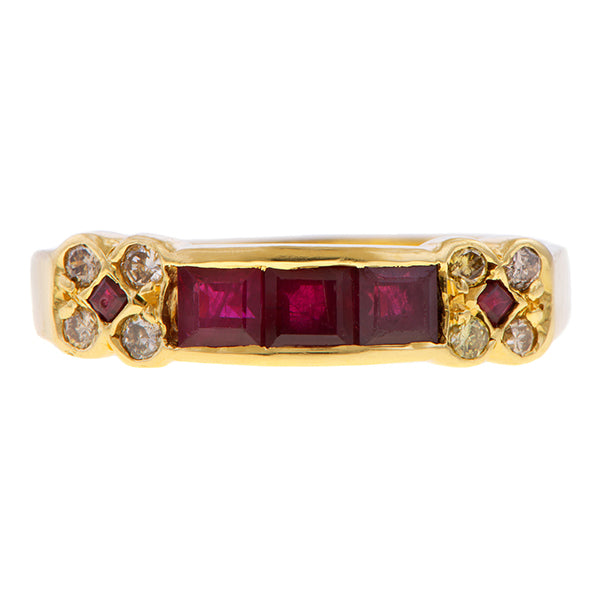 Ruby & Diamond Band Ring, sold by Doyle & Doyle antique and vintage jewelry boutique