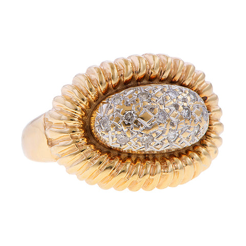 Vintage Pave Diamond Ring sold by Doyle and Doyle an antique and vintage jewelry boutique