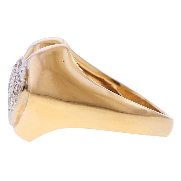 Vintage Pave Diamond Heart Ring sold by Doyle and Doyle an antique and vintage jewelry boutique