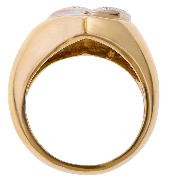 Vintage Pave Diamond Heart Ring sold by Doyle and Doyle an antique and vintage jewelry boutique