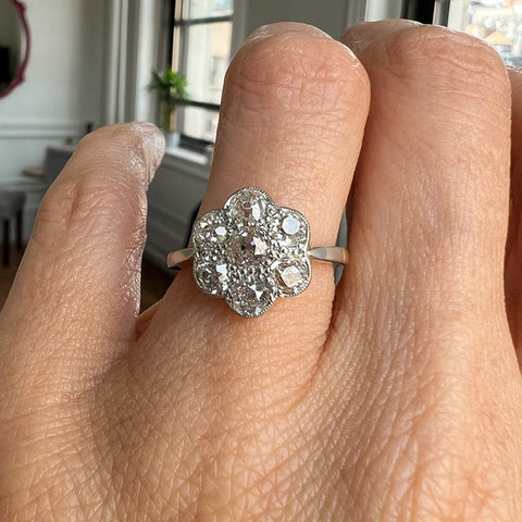 Antique Edwardian diamond cluster ring, from Doyle & Doyle an antique and vintage jewelry boutique