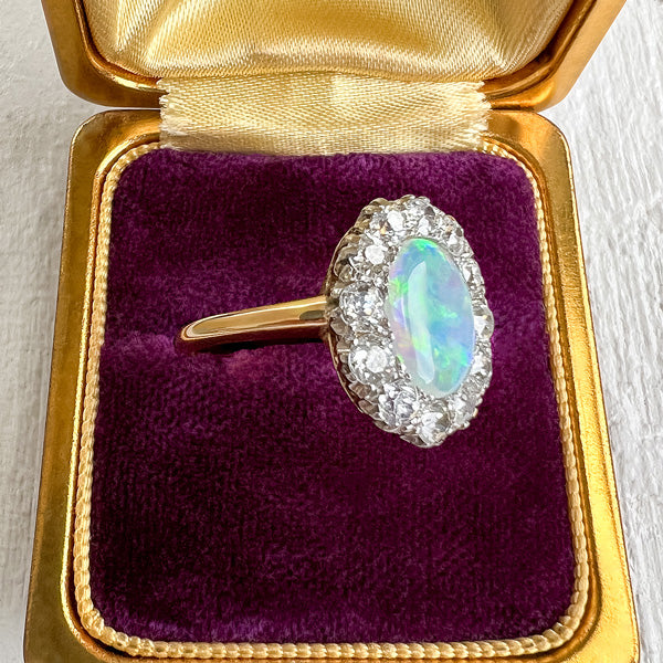 Edwardian Opal & Diamond Ring sold by Doyle and Doyle an antique and vintage jewelry boutique