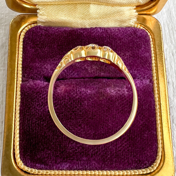 Victorian Three Diamond Gold Ring, from Doyle & Doyle an antique and vintage jewelry boutique