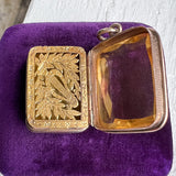 Victorian Citrine Vinaigrette Locket Pendant sold by Doyle and Doyle an antique and vintage jewelry boutique
