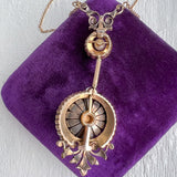 Victorian Turquoise & Diamond Pendant Necklace, sold by Doyle & Doyle antique and vintage jewelry boutique