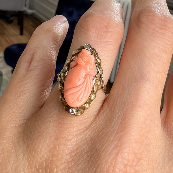 Victorian Cameo Ring sold by Doyle and Doyle an antique and vintage jewelry boutique