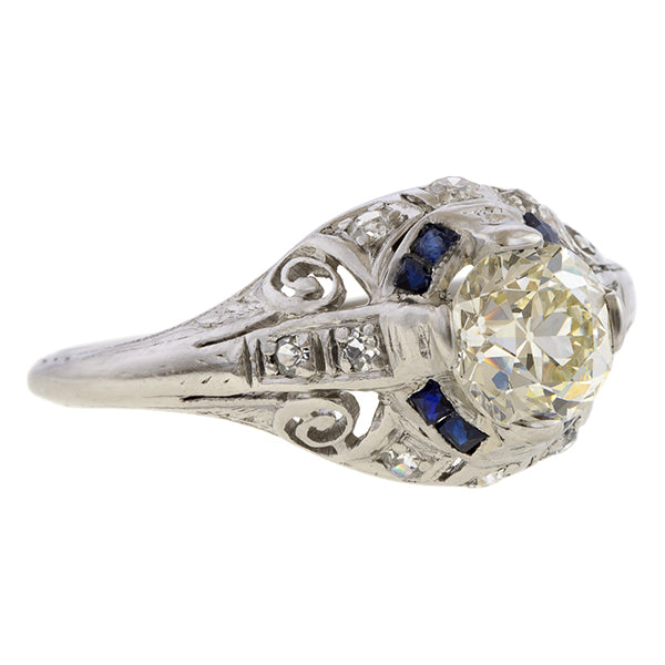 Art Deco Filigree Engagement Ring, TRB 0.72ct. sold by Doyle and Doyle an antique and vintage jewelry boutique