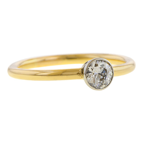 Vintage Bezel Set Engagement Ring, Old Euro 0.35ct. sold by Doyle and Doyle an antique and vintage jewelry boutique