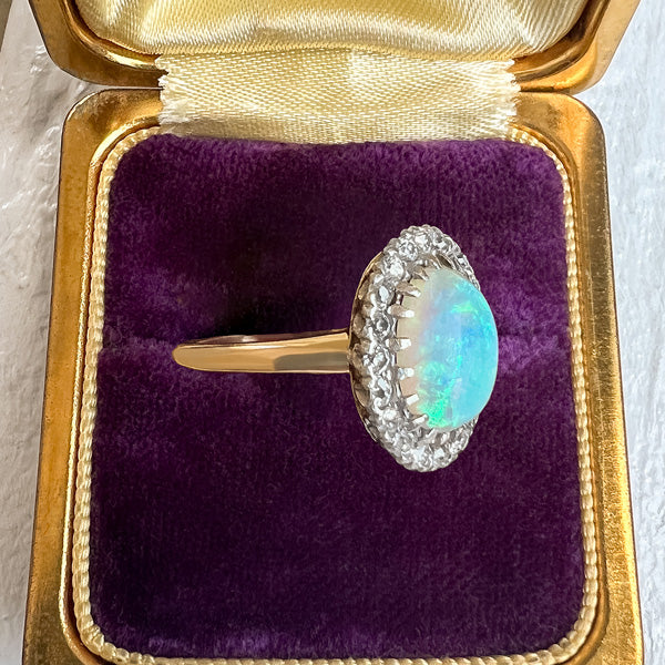 Antique Opal & Diamond Ring sold by Doyle and Doyle an antique and vintage jewelry boutique