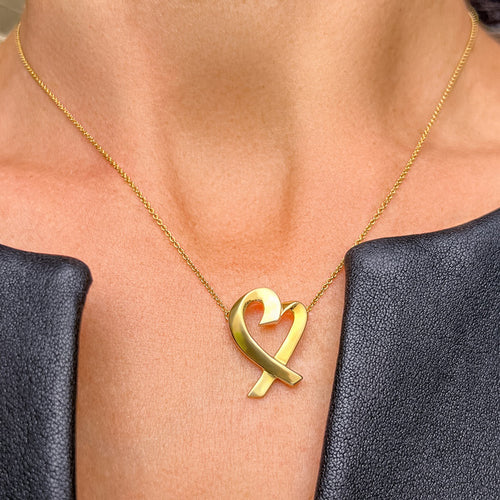 Vintage Paloma Picasso for Tiffany & Co Loving Heart Pendant sold by Doyle and Doyle an antique and vintage jewelry boutique