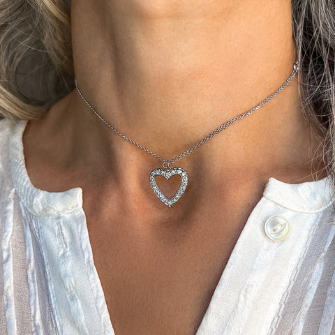 Vintage Diamond Heart Pendant, from Doyle & Doyle antique and vintage jewelry boutique