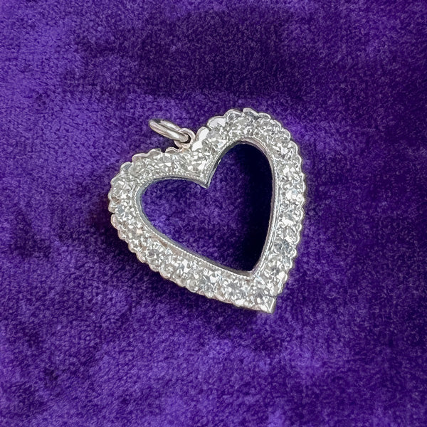 Vintage Diamond Heart Pendant, from Doyle & Doyle antique and vintage jewelry boutique