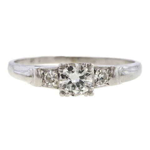 Vintage Engagement Ring, RBC 0.35ct. sold by Doyle and Doyle an antique and vintage jewelry boutique