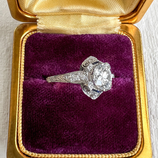 Art Deco Engagement Ring, Old Euro 1.51ct. sold by Doyle and Doyle an antique and vintage jewelry boutique