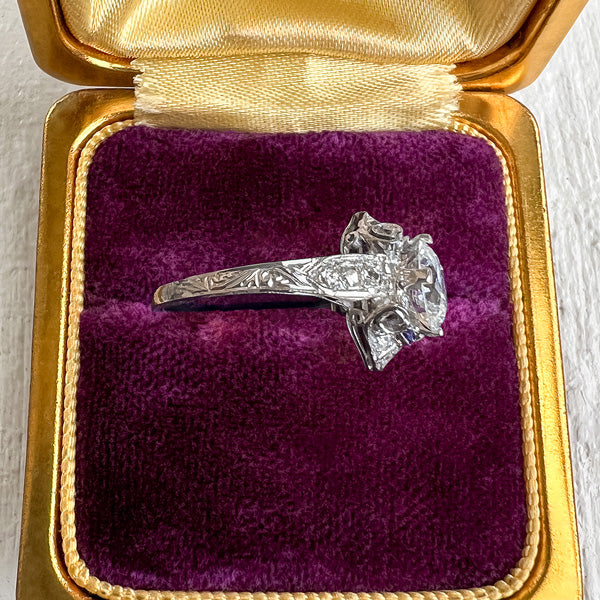Art Deco Engagement Ring, Old Euro 1.51ct. sold by Doyle and Doyle an antique and vintage jewelry boutique