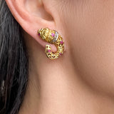 Vintage Ruby and Diamond Lion Earrings, from Doyle & Doyle antique and vintage jewelry boutique