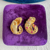 Vintage Ruby and Diamond Lion Earrings, from Doyle & Doyle antique and vintage jewelry boutique