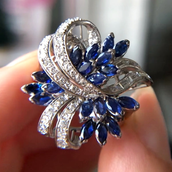 Estate Sapphire & Diamond Cocktail Ring, from Doyle & Doyle jewelry