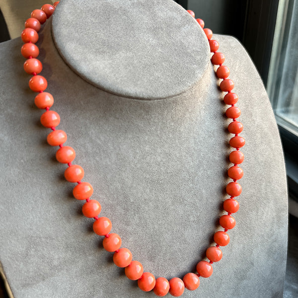 Antique Coral Bead Necklace, sold by Doyle & Doyle antique and vintage jewelry boutique