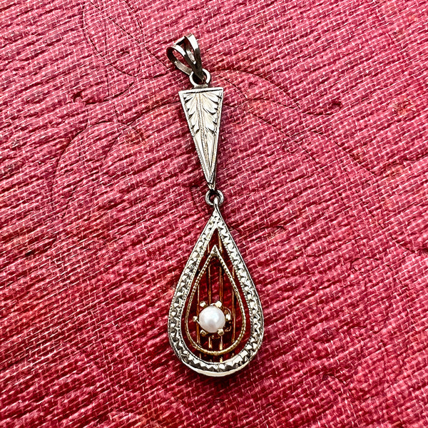 Antique Pearl Lavalier Pendant, from Doyle & Doyle antique and vintage jewelry boutique