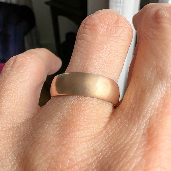Vintage Comfort Fit Wedding Band sold by Doyle and Doyle an antique and vintage jewelry boutique