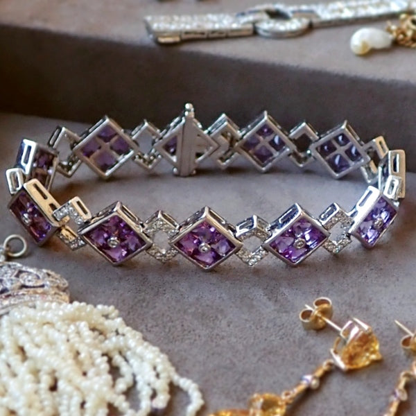 Estate Amethyst and Diamond Bracelet, from Doyle & Doyle, antique and vintage jewelry