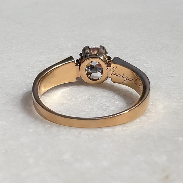 Victorian Engagement Ring, Old Mine 0.81ct. sold by Doyle and Doyle an antique and vintage jewelry boutique