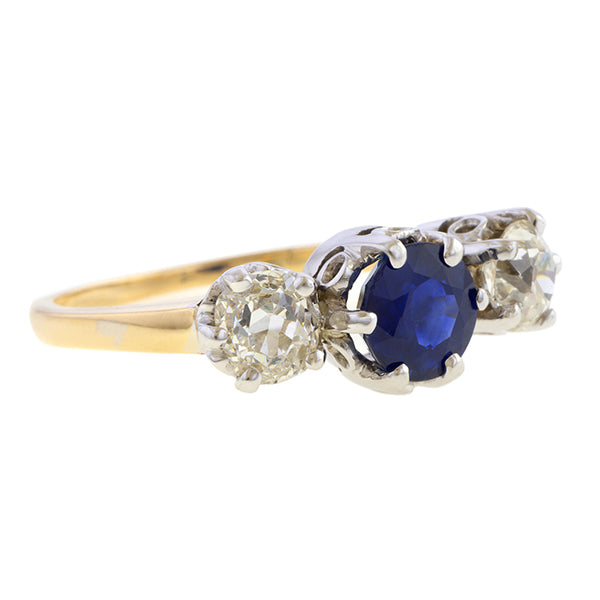 Vintage Sapphire & Diamond Ring sold by Doyle and Doyle an antique and vintage jewelry boutique
