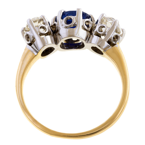 Vintage Sapphire & Diamond Ring sold by Doyle and Doyle an antique and vintage jewelry boutique