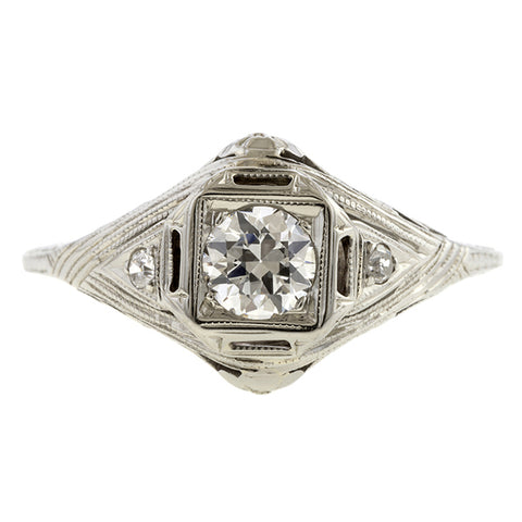Victorian Diamond Engagement Ring 14K Yellow Gold 1.95ct N/VS2 GIA